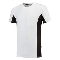 Tricorp T-Shirt Bicolor Brusttasche 102002 White-Darkgrey