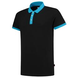 Tricorp Poloshirt Bicolor Fitted 201002 Black-Turquoise