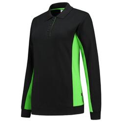 Tricorp Sweatshirt Polokragen Bicolor Damen 302002 Black-Lime