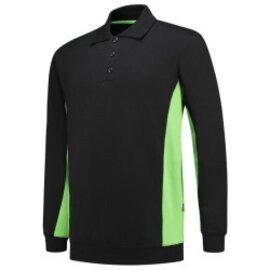 Tricorp Sweatshirt Polokragen Bicolor 302003 Black-Lime