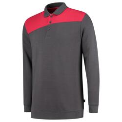 Tricorp Sweatshirt Polokragen Bicolor Quernaht 302004 Darkgrey-Red