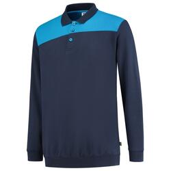 Tricorp Sweatshirt Polokragen Bicolor Quernaht 302004 Ink-Turquoise