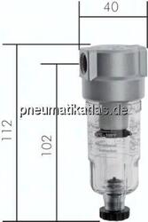 DF 00 M Mini-Filter G 1/8", mit Metallbehälter