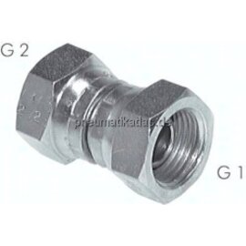 GV 1012 Gerader Verbinder 60°-Konus, G 1"-G 1/2", Stahl verzinkt