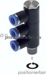 IQSLV3 146 Steck-Mehrfachverteiler, 3-fach R 1/4"-6mm, IQS-Standard