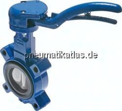 KLA 150/16 BBB-G Anflansch, Handradgetriebe-Klappe DN150/PN16 GGG40/Edelstahl/NBR