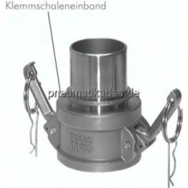 KLDS 25 ES-DIN DIN/EN-Kamlock-Kupplung (C) 25mm Schlauch, Edelstahl (1.4408)