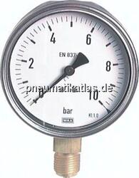 MS -19100 CR Manometer senkrecht (CrNi/Ms), 100mm, -1 bis 9 bar