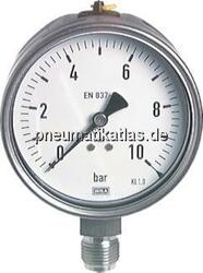 MS 10100 ES Chemie-Manometer senkrecht, 100mm, 0 - 10 bar