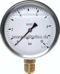 MS 100100 GLY CRE Glycerin-Manometer senkrecht (CrNi/Ms),100mm, 0 - 100 bar