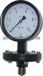 MSP -19100 Plattenfeder-Manometer senk-recht, 100mm, -1 bis 9 bar