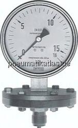 MSP -13100 ES ES-Plattenfeder-Manometer senkrecht, 100mm, -1 bis 3 bar
