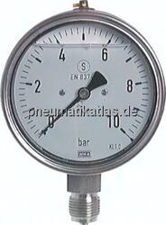 MSS -19100 GLY ES Gly.-Sicherheits-Manometer senkrecht,100mm, -1 bis 9 bar