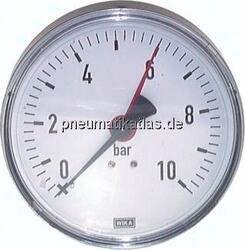 MW 10100 Manometer waagerecht, 100mm, 0 - 10 bar