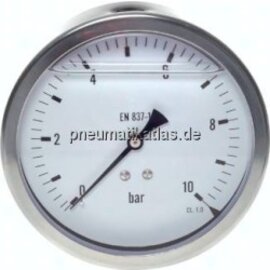 MW -11,5100 GLY CRE Glycerin-Manometer waagerecht (CrNi/Ms),100mm, -1 bis 1,5bar