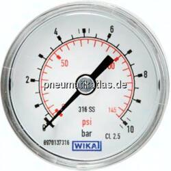 MW -150 ES ES-Manometer waagerecht, 50mm, -1 bis 0 bar, G 1/4"