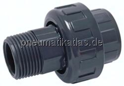 PVCGVAG 3210 EPDM Klebe-/Gewindeverschraubung, PVC-U/ EPDM, 32mmxR 1" AG