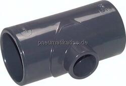 PVCT 504050 Klebemuffen-T-Stück, reduziert, PVC-U, 50x40x50mm