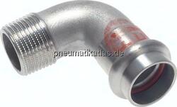 PWE 1028 ES Pressfitting, Winkel, 28mm / R 1" AG, 1.4404