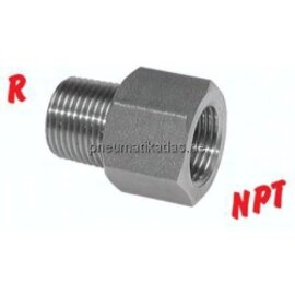 RN 10R10NPT ES Reduziernippel R 1"(AG)-NPT 1"(IG), 40 bar 1.4571
