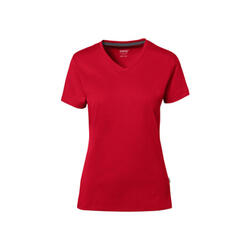 Hakro Damen-V-Shirt Cotton-Tec 169-02 rot