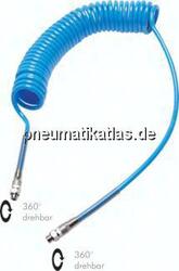 SPK PUN 1410/3 PUR-Spiralschlauch G 1/4"-10 x 6,5 mm, 3 mtr. Arbeitslänge
