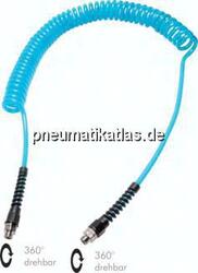 SPK TX 149/3 PUR-Spiralschlauch G 1/4"-9,5 x 6,3 mm, 3,0 mtr. Arbeitslänge