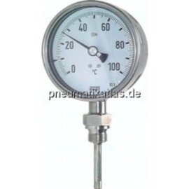 TS 35100100 ES Bimetallthermometer, senk-recht D100/-30 bis +50°C/100mm