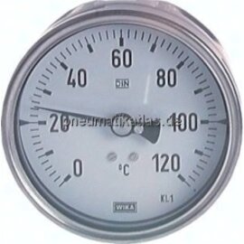 TW 160100200 ES Bimetallthermometer, waage-recht D100/0 - 160°C/200mm