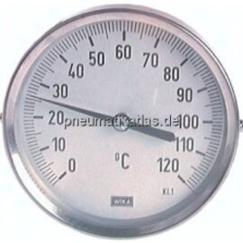 TW 10080160 Bimetallthermometer, waage-recht D80/0 - 100°C/160mm
