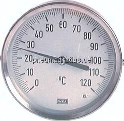 TWT 12063100 ES Bimetallthermometer, waage-recht D63/0 bis +120°C/100mm