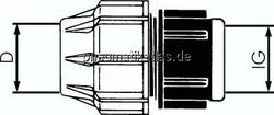 18030-11030 PEX-Rohrverschraubung, PP, G 3" (IG), 110 mm
