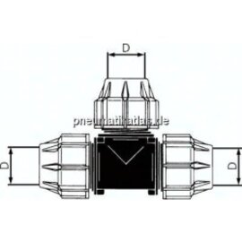 18040-110 PEX-Rohrverschraubung, T-Stück, PP, 110 mm