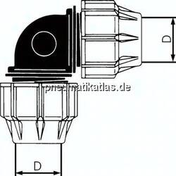 18050-40 PEX-Rohrverschraubung, Winkel, PP, 40 mm