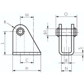BG 8/10 ES Lagerbock f. 8 und 10mm ISO 6431-Zylinder, 1.4301