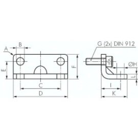 NXA 12/16 Fußbefestigung für Kompakt-zylinder 12 und 16 mm
