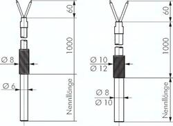 PT 10010/100 Einsteck-Widerstandsthermo-meter, 100mm, Schutzrohr 10 mm