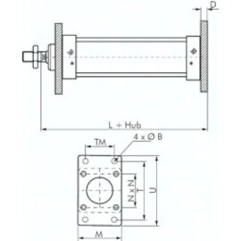 TB 40 ISO 15552-Flanschbefestigung 40 mm, Stahl verzinkt