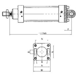 TC 32 ISO 15552-Gabelschwenkbefesti-gung 32 mm, Aluminium mit Buchse