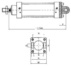TC 50 ISO 15552-Gabelschwenkbefesti-gung 50 mm, Aluminium mit Buchse