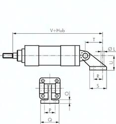 TH 160 ISO 15552-90°-Schwenkbefesti-gung 160 mm, Aluminium