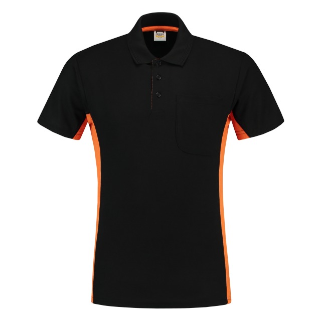 Tricorp Poloshirt Bicolor Brusttasche 202002 Black-Orange