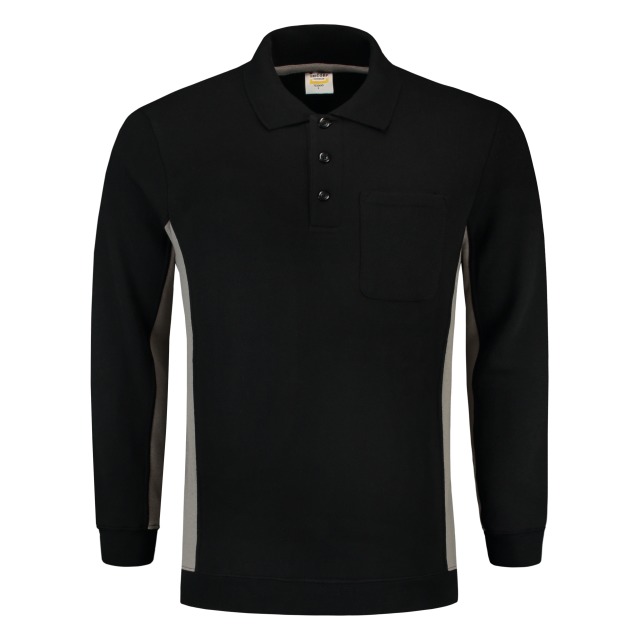 Tricorp Sweatshirt Polokragen Bicolor Brusttasche 302001 Black-Grey