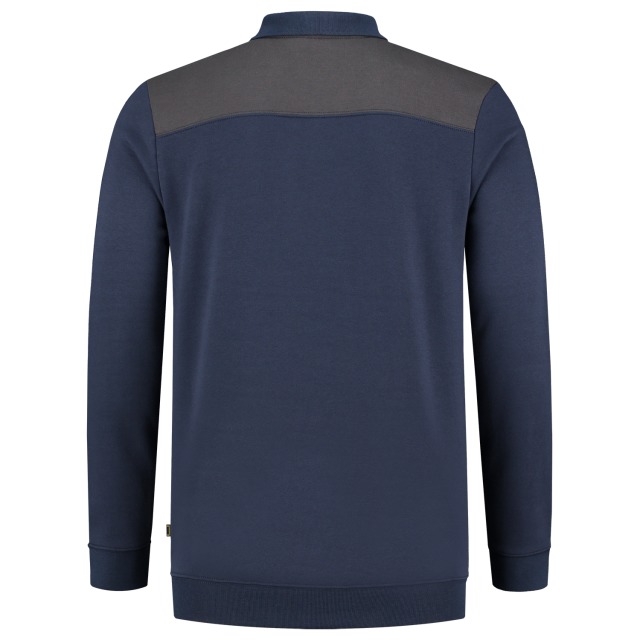 Tricorp Sweatshirt Polokragen Bicolor Quernaht 302004 Ink-Darkgrey