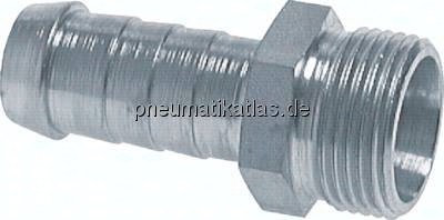 852 0800 Schlauchnippel M 20 x 1,5 (12 S), 9 - 10mm, Stahl verzinkt