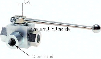 KH 3/34 T HD D3 Hochdruck-3-Wege Kugelhahn, T-Bohrung, G 3/4