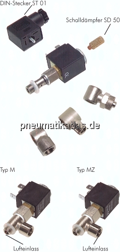 MZ 3186 115V 3/2-Wege Magnetventil 8 x 6 (CK-Anschluss) -> G 1/8