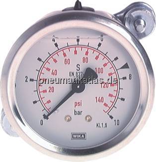 MFRE 40100 GLY CR Glycerin-Einbaumanometer, 3kt-Frontring, 100mm, 0 - 40 bar