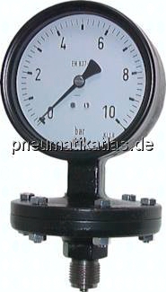 MSP 400100MB Plattenfeder-Manometer senk-recht, 100mm, 0 - 400 mbar bar