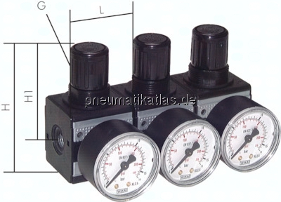 RB 381A-3 MULTIFIX Druckregler, Reihen-mont. (Baureihe 1A), G 3/8